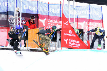 Pierre Vaultier (France) and Michaela Moioli (Italy) winners of the FIS Snowboard Wold Cup 2015-2016 in Baqueira Beret